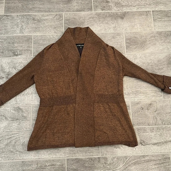 United States Sweaters Women’s Open-Front Cardigan in Orange/Blue (XL) - Picture 1 of 7